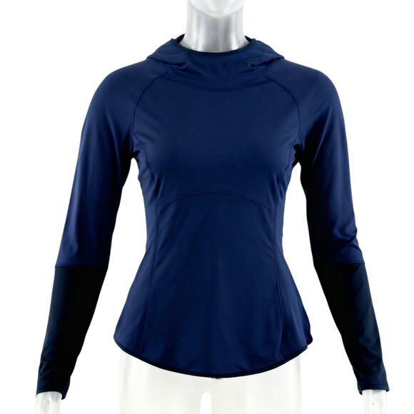Lululemon Shape Up Pullover Hoodie Women's Size 10 Midnight Navy Nulu Fabric - Picture 1 of 10